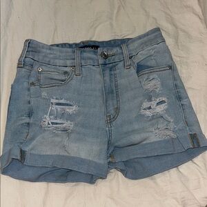 Aeropostale Blue Jean Shorts Distressed Cuffed